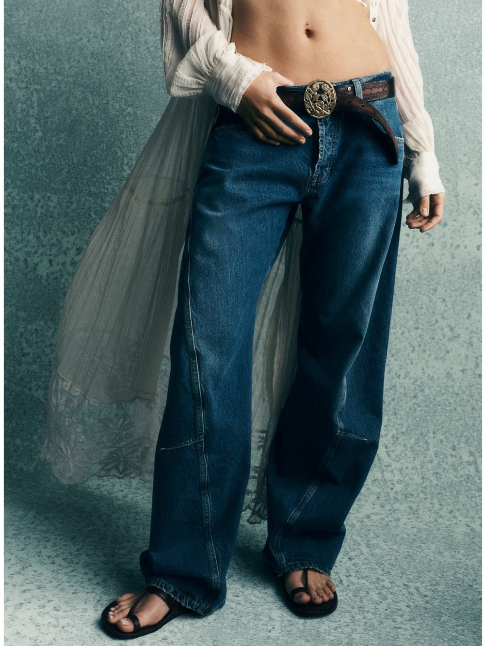 Free People Relaxed Boyfriend Jeans in Medium Blue - Picture 2 of 6